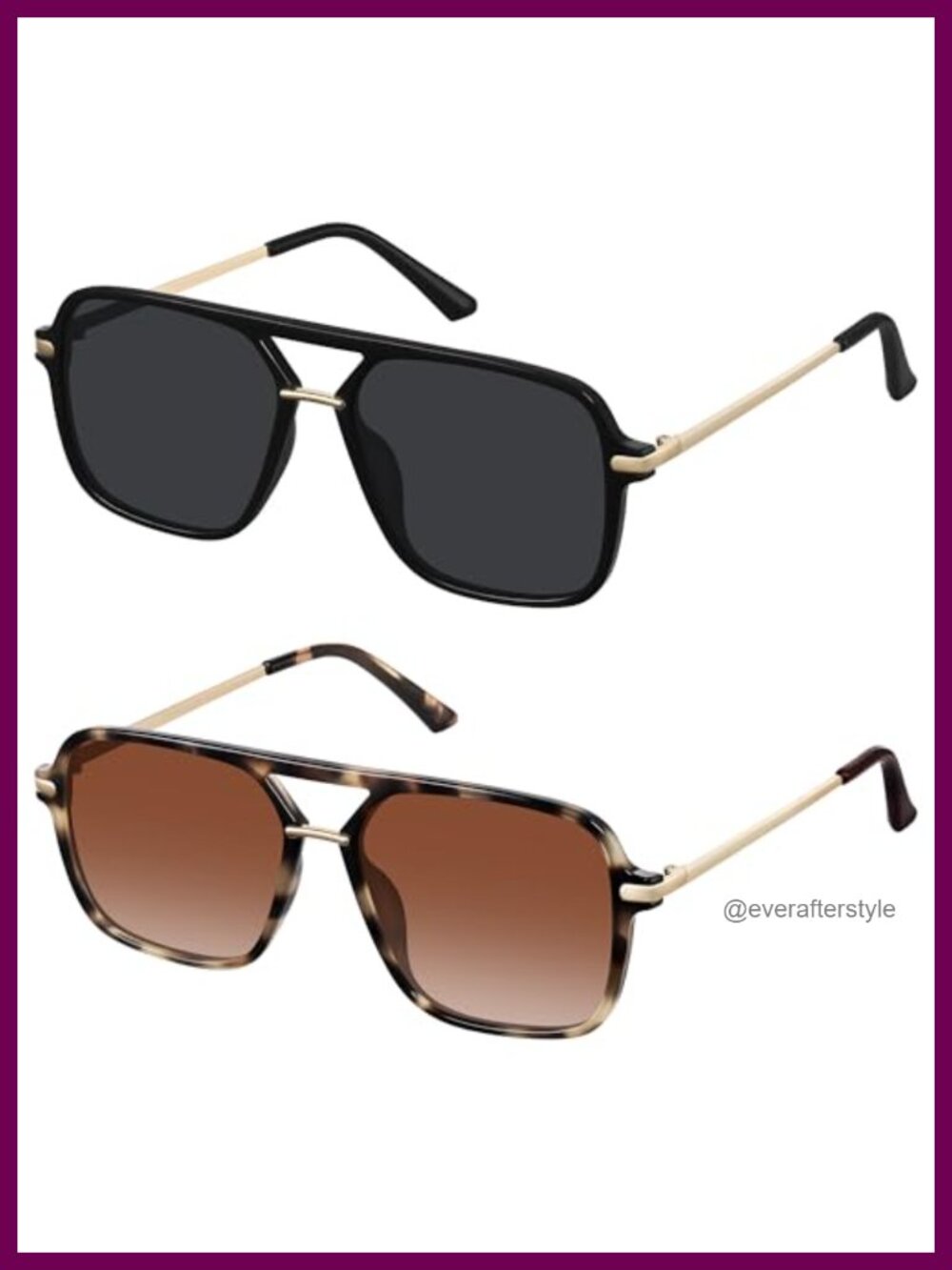 Square Aviator Polarized Sunglasses UV Protection Driving Travel